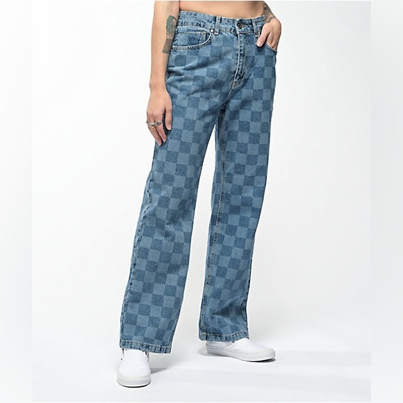 The Ragged Priest Denim - The Ragged Priest Checkered Blue Jeans